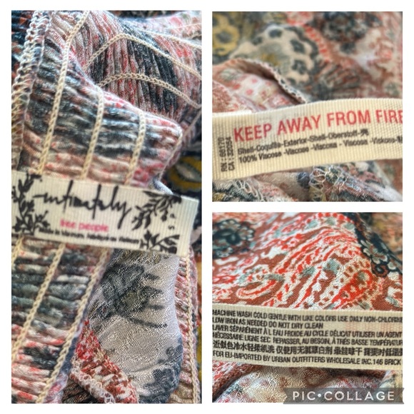 Free People Let’s Smock About It Boho Tiered Mixed Print Maxi Dress Size Small - Picture 11 of 14